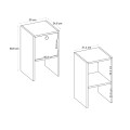 Κομοδίνο Pepa Megapap χρώμα μαύρο 35x34,6x59,6εκ.