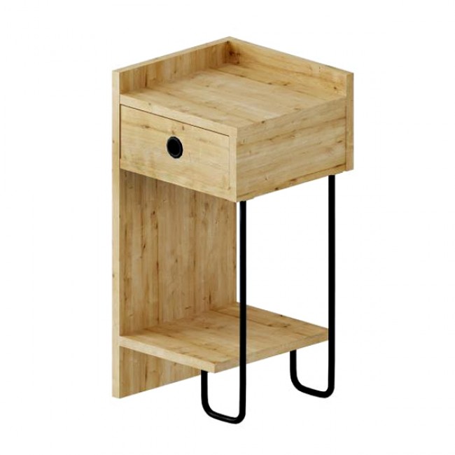 Κομοδίνο Sirius Megapap αριστερό χρώμα φυσικό οξιάς 32x30x61εκ.