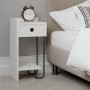 Sirius Megapap melamine night-stand left in white color 32x30x61cm.