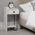 Sirius Megapap melamine night-stand left in white color 32x30x61cm.