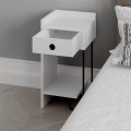 Sirius Megapap melamine night-stand left in white color 32x30x61cm.