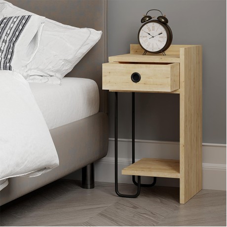 Sirius Megapap melamine night-stand right in oak color 32x30x61cm.