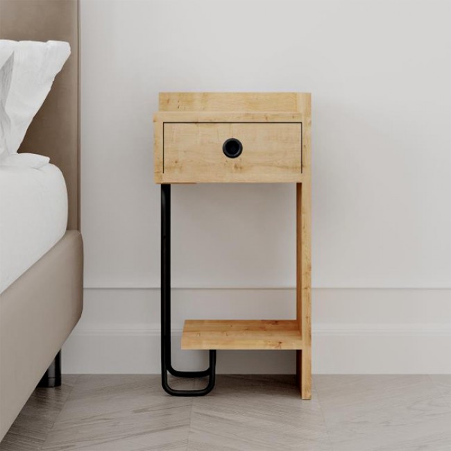 Κομοδίνο Sirius Megapap δεξί χρώμα φυσικό οξιάς 32x30x61εκ.