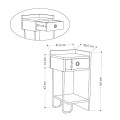 Κομοδίνο Sirius Megapap δεξί χρώμα φυσικό οξιάς 32x30x61εκ.