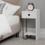 Sirius Megapap melamine night-stand right in white color 32x30x61cm.