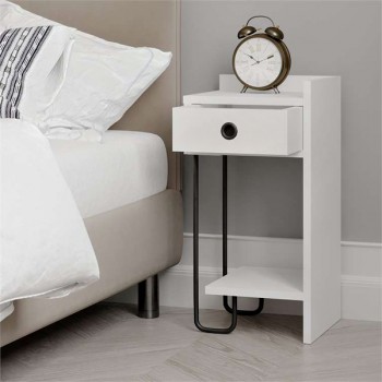 Κομοδίνο Sirius Megapap δεξί χρώμα λευκό 32x30x61εκ.