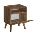 Κομοδίνο Sole Megapap χρώμα καρυδί 40x30x47,6εκ.