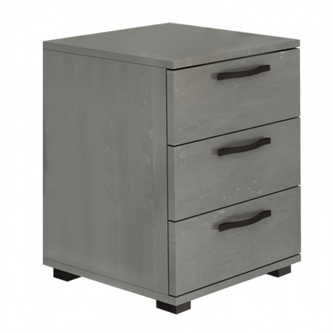 Κομοδίνο - Συρταριέρα γραφείου Roco Megapap χρώμα γκρι σκυροδέματος 40x39x57εκ.