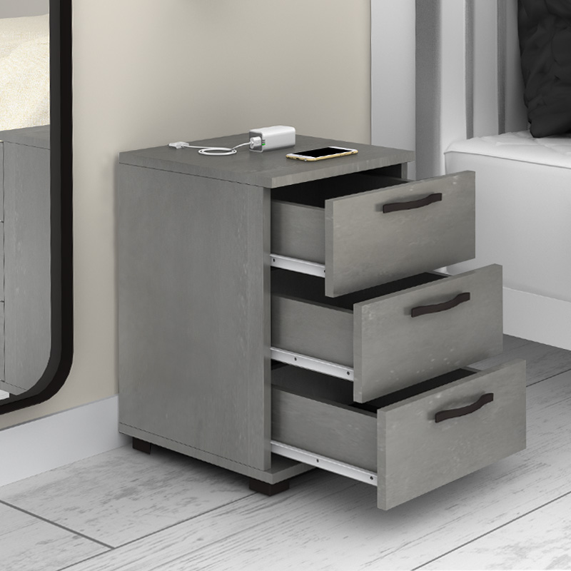 Roco Megapap melamine night stand in concrete grey color 40x39x57cm.