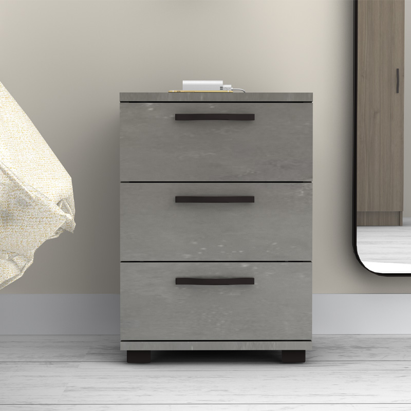 Roco Megapap melamine night stand in concrete grey color 40x39x57cm.
