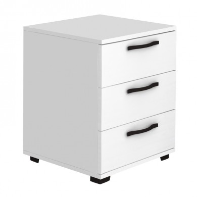 Roco Megapap melamine night stand in white color 40x39x57cm.