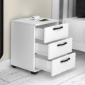 Roco Megapap melamine night stand in white color 40x39x57cm.