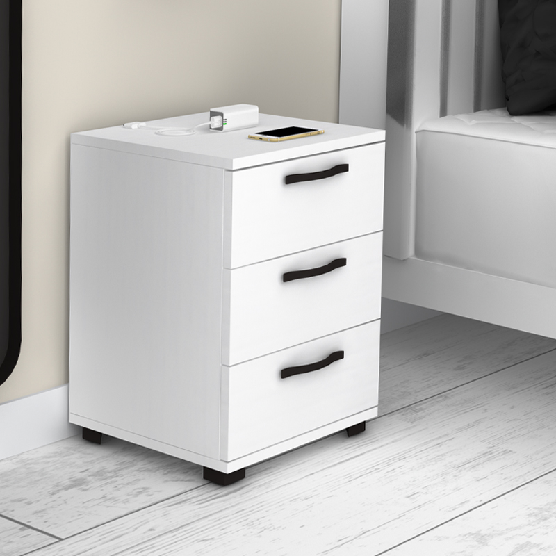 Roco Megapap melamine night stand in white color 40x39x57cm.