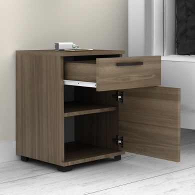 Veto Megapap melamine night stand in walnut color 40x39x57cm.