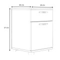 Veto Megapap melamine night stand in walnut color 40x39x57cm.
