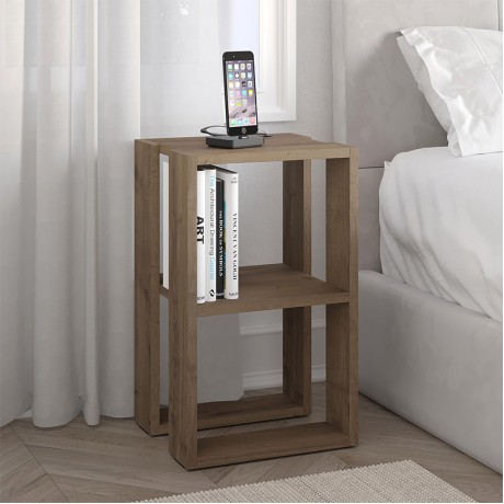 Lonie Megapap melamine nightstand - side table in light brown color 34x30x55cm.
