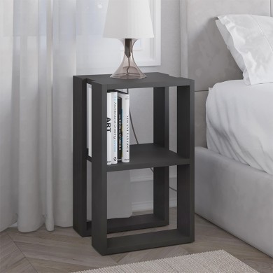 Lonie Megapap melamine nightstand - side table in anthracite color 34x30x55cm.
