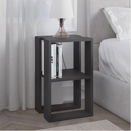 Lonie Megapap melamine nightstand - side table in anthracite color 34x30x55cm.