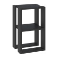 Lonie Megapap melamine nightstand - side table in black color 34x30x55cm.