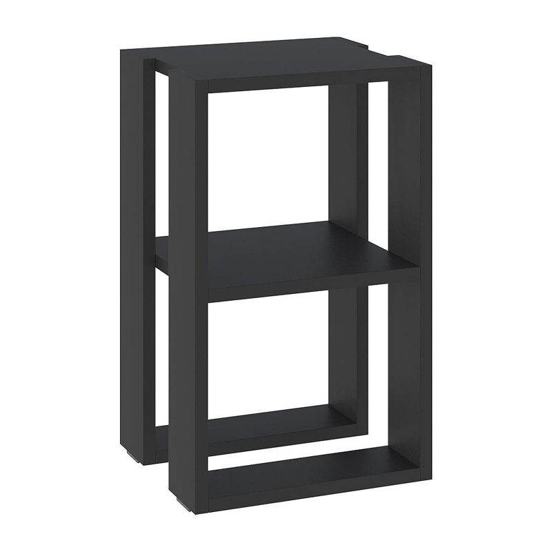 Lonie Megapap melamine nightstand - side table in black color 34x30x55cm.