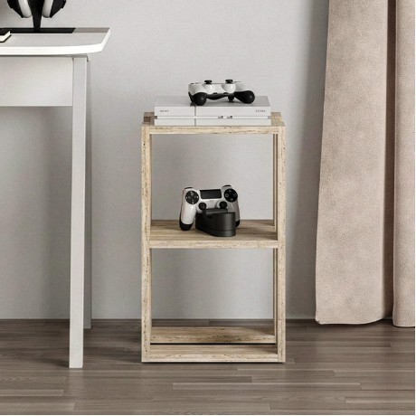 Lonie Megapap melamine nightstand - side table in travertine color 34x30x55cm.