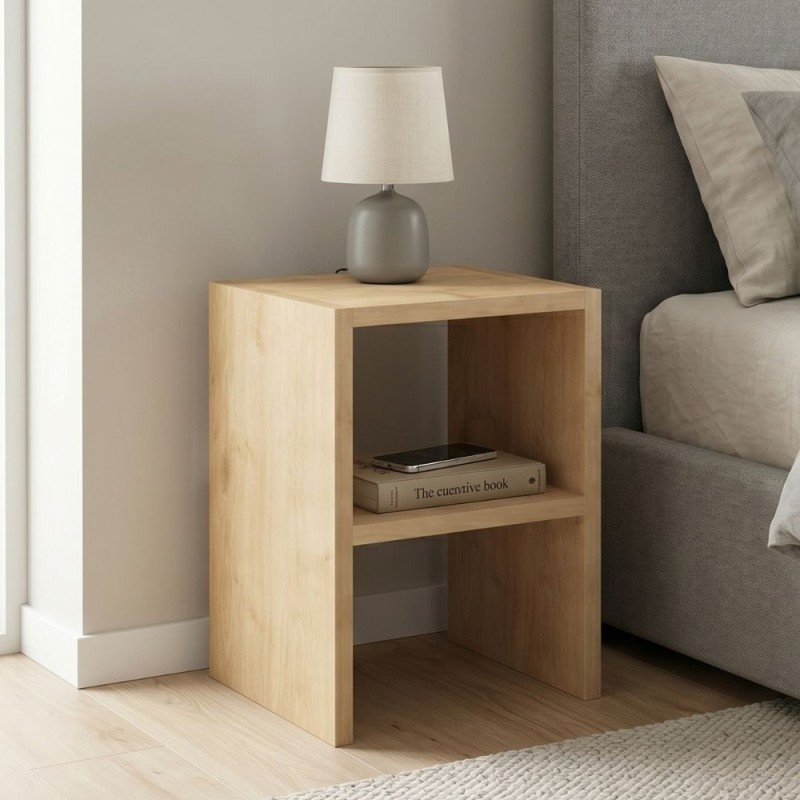 Smile Megapap melamine nightstand - side table in oak color 30x30x40cm.