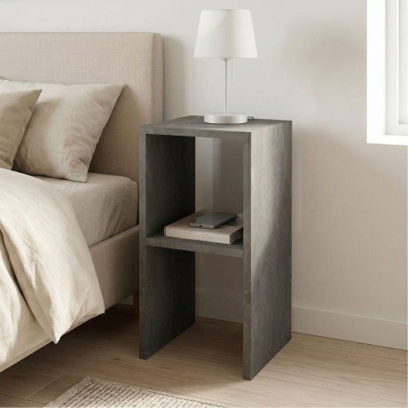 Smile Megapap melamine nightstand - side table in concrete grey color 30x30x60cm.
