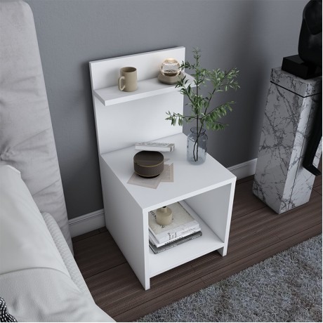 Κομοδίνο Ulman Megapap χρώμα λευκό 35x37x72εκ.