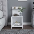 Ulman Megapap melamine nightstand in white color 35x37x72cm.