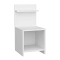 Ulman Megapap melamine nightstand in white color 35x37x72cm.