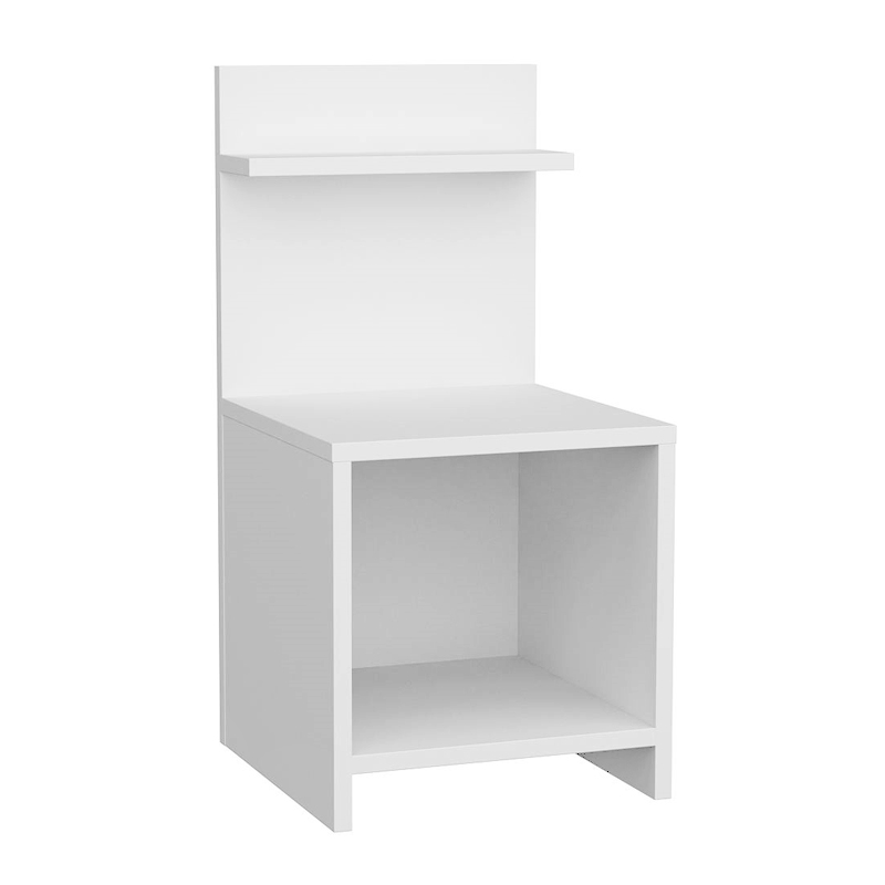 Ulman Megapap melamine nightstand in white color 35x37x72cm.