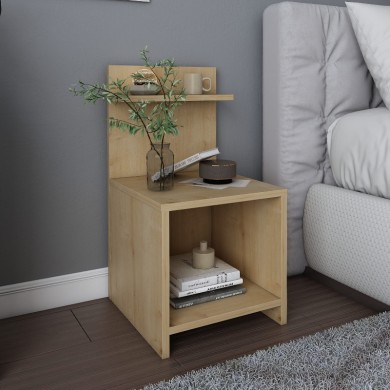 Ulman Megapap melamine nightstand in sapphire oak color 35x37x72cm.