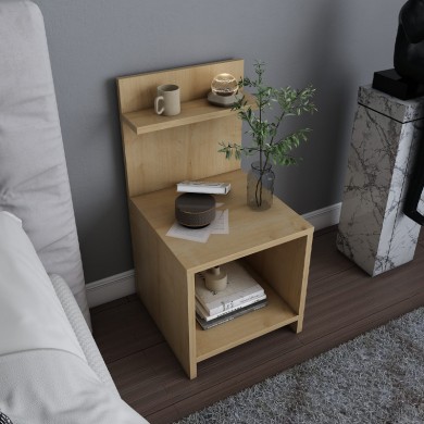 Ulman Megapap melamine nightstand in sapphire oak color 35x37x72cm.