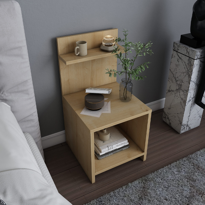 Κομοδίνο Ulman Megapap χρώμα sapphire oak 35x37x72εκ.