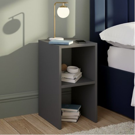 Tagore Megapap melamine nightstand - side table in anthracite color 30x30x60cm.