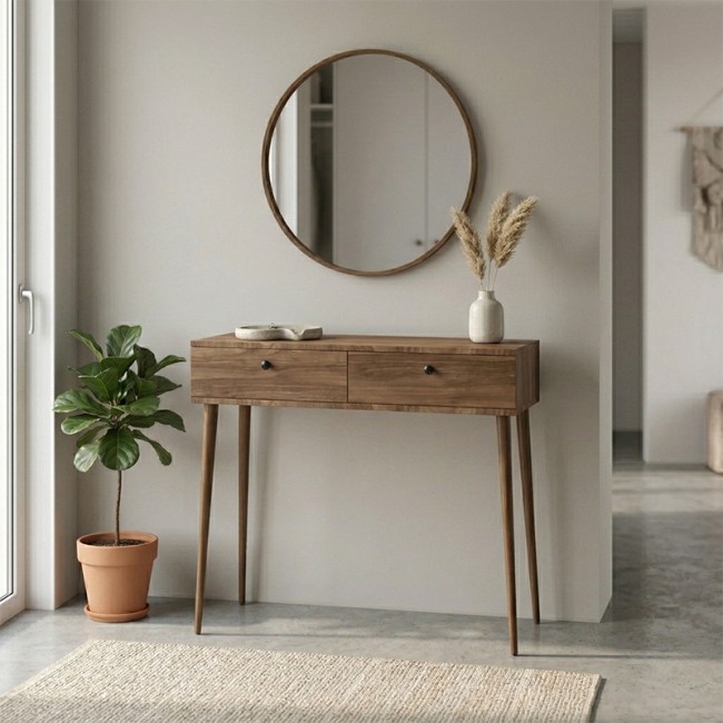 Alis Megapap melamine sideboard in walnut color 110x29x88cm.