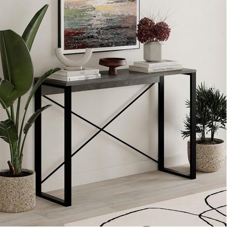 Archie Megapap melamine concole in grey retro - black color 110x35x75cm.