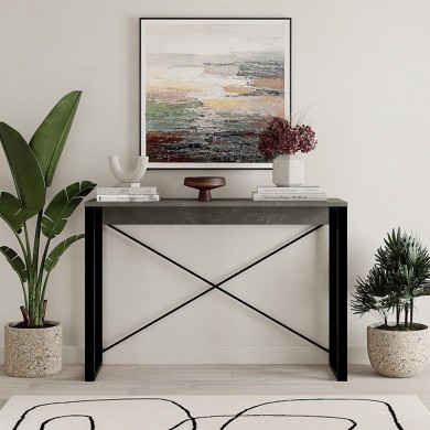 Archie Megapap melamine concole in grey retro - black color 110x35x75cm.