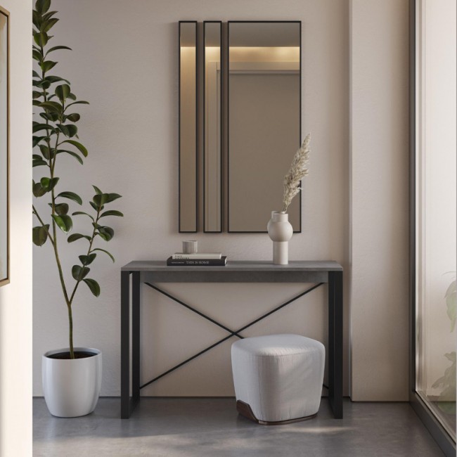 Κονσόλα Archie Megapap χρώμα γκρι ρετρό - μαύρο 110x35x75εκ.