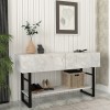 Κονσόλα Aron Megapap χρώμα λευκό εφέ μαρμάρου 138,8x41x75,7εκ. Κονσόλα Aron Megapap χρώμα λευκό εφέ μαρμάρου 138,8x41x75,7εκ.