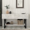 Κονσόλα Aron Megapap χρώμα λευκό εφέ μαρμάρου 138,8x41x75,7εκ. Κονσόλα Aron Megapap χρώμα λευκό εφέ μαρμάρου 138,8x41x75,7εκ.
