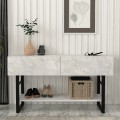 Aron Megapap melamine console in white marble color 138,8x41x75,7cm.