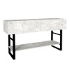 Κονσόλα Aron Megapap χρώμα λευκό εφέ μαρμάρου 138,8x41x75,7εκ. Κονσόλα Aron Megapap χρώμα λευκό εφέ μαρμάρου 138,8x41x75,7εκ.