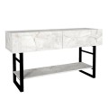 Aron Megapap melamine console in white marble color 138,8x41x75,7cm.