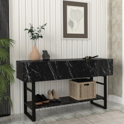Κονσόλα Aron Megapap χρώμα μαύρο εφέ μαρμάρου 138,8x41x75,7εκ. Κονσόλα Aron Megapap χρώμα μαύρο εφέ μαρμάρου 138,8x41x75,7εκ.