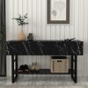 Κονσόλα Aron Megapap χρώμα μαύρο εφέ μαρμάρου 138,8x41x75,7εκ. Κονσόλα Aron Megapap χρώμα μαύρο εφέ μαρμάρου 138,8x41x75,7εκ.