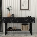 Aron Megapap melamine console in black marble color 138,8x41x75,7cm.