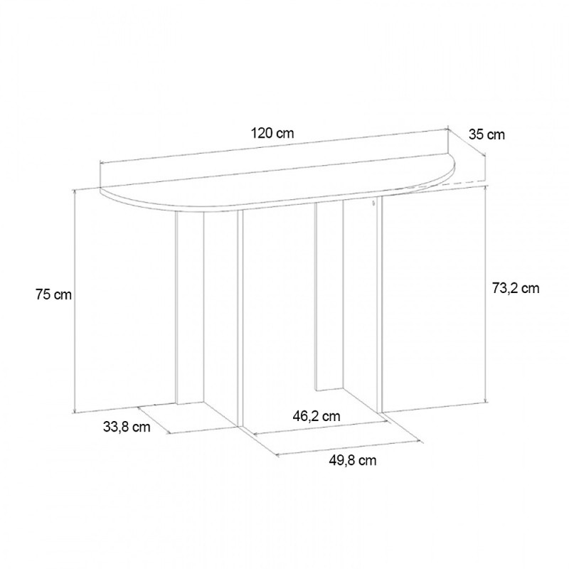 Κονσόλα Cortado Megapap χρώμα travertine 120x35x75εκ.