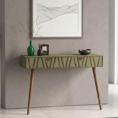 Forest Megapap melamine wall console in olive - walnut color 120x35x89,3cm.