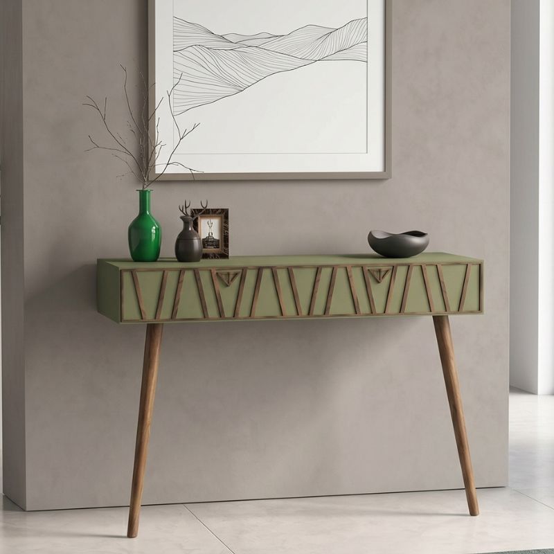 Forest Megapap melamine wall console in olive - walnut color 120x35x89,3cm.